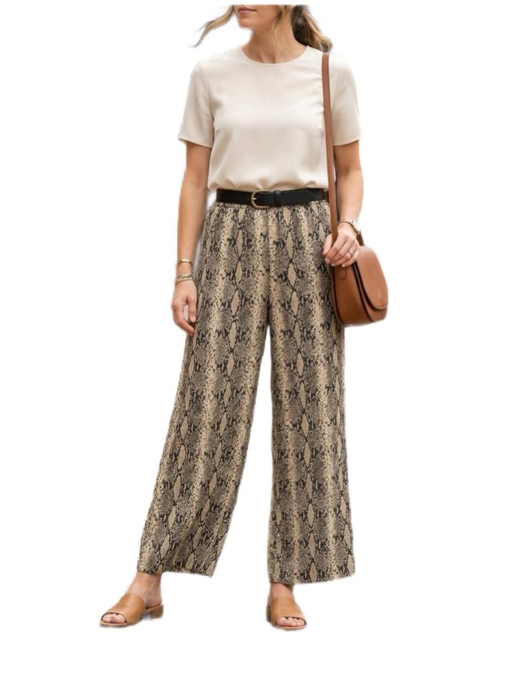 Whyte Valentyne Palazzo Pant Snake Print Size 8